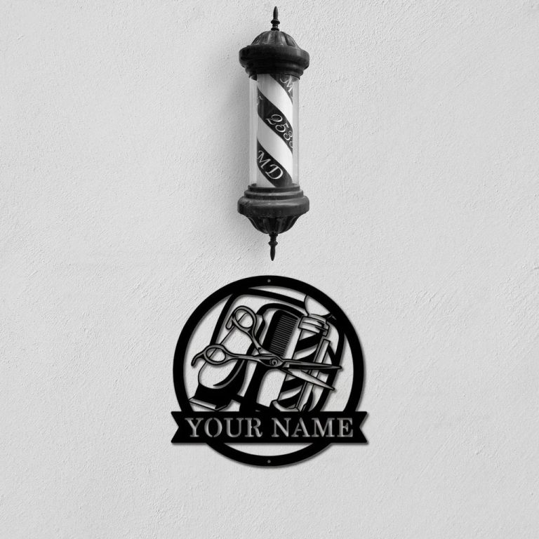 Personalized Barber Shop Metal Wall Art Hair Salon Decor Gift for Hair