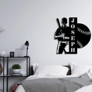 Personalized Baseball Metal Sign Wall Decor Room Gift for Baseball Player