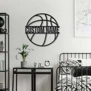 Personalized Basketball Metal Wall Art Custom Name Sign Decor Home 2