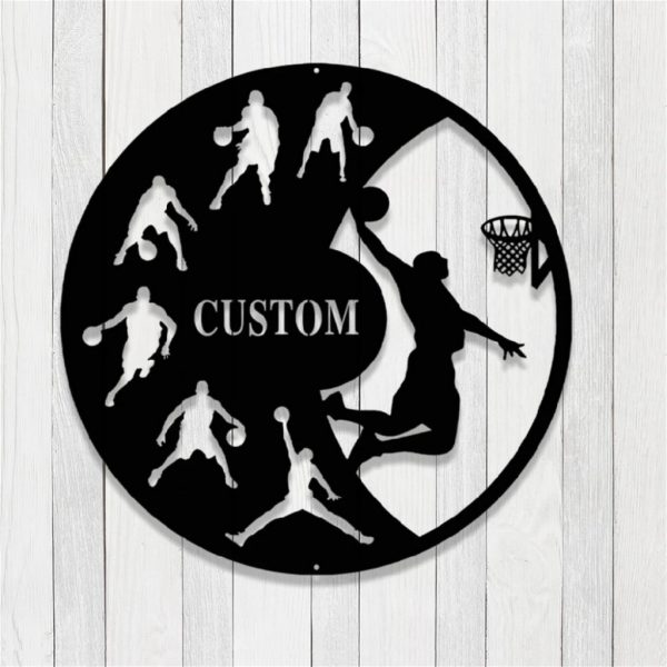 Personalized Basketball Player Metal Name Sign Wall Art Birthday Gift