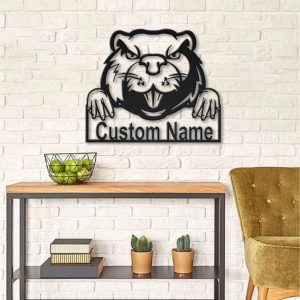 Personalized Beaver Metal Sign Art Home Decor Gift for Animal Lover 2