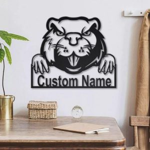 Personalized Beaver Metal Sign Art Home Decor Gift for Animal Lover 4