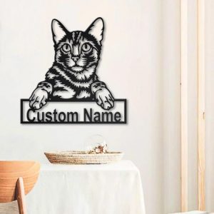 Personalized Bengal Cat Metal Sign Art Garden Decor Gift for Cat Lovers 3