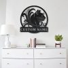 Personalized Black Cat Floral Metal Sign Art Garden Decor Gift for Cat Lovers 2