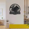 Personalized Black Cat Floral Metal Sign Art Garden Decor Gift for Cat Lovers 3