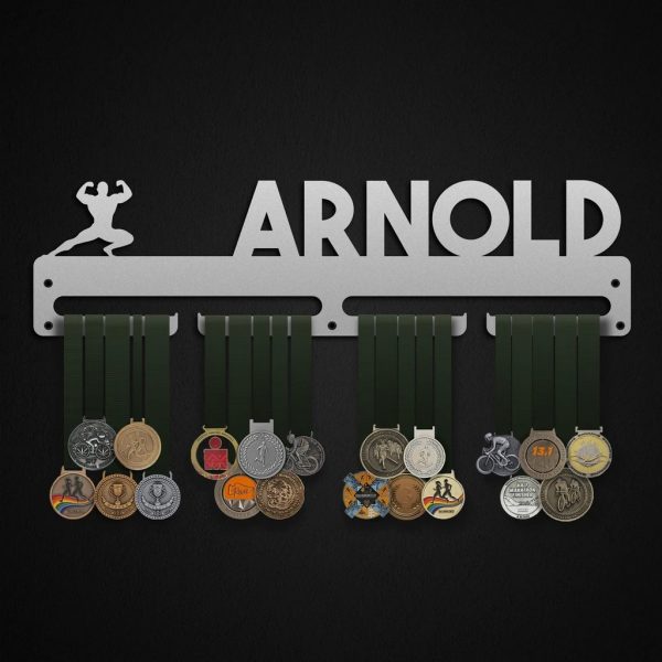 Personalized Bodybuilder Medal Hanger Display Wall Rack Frame Gift for Bodybuilding
