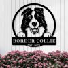 Personalized Border Collie Dog Metal Name Sign Gardern Decor Gift for Dog Lovers 1