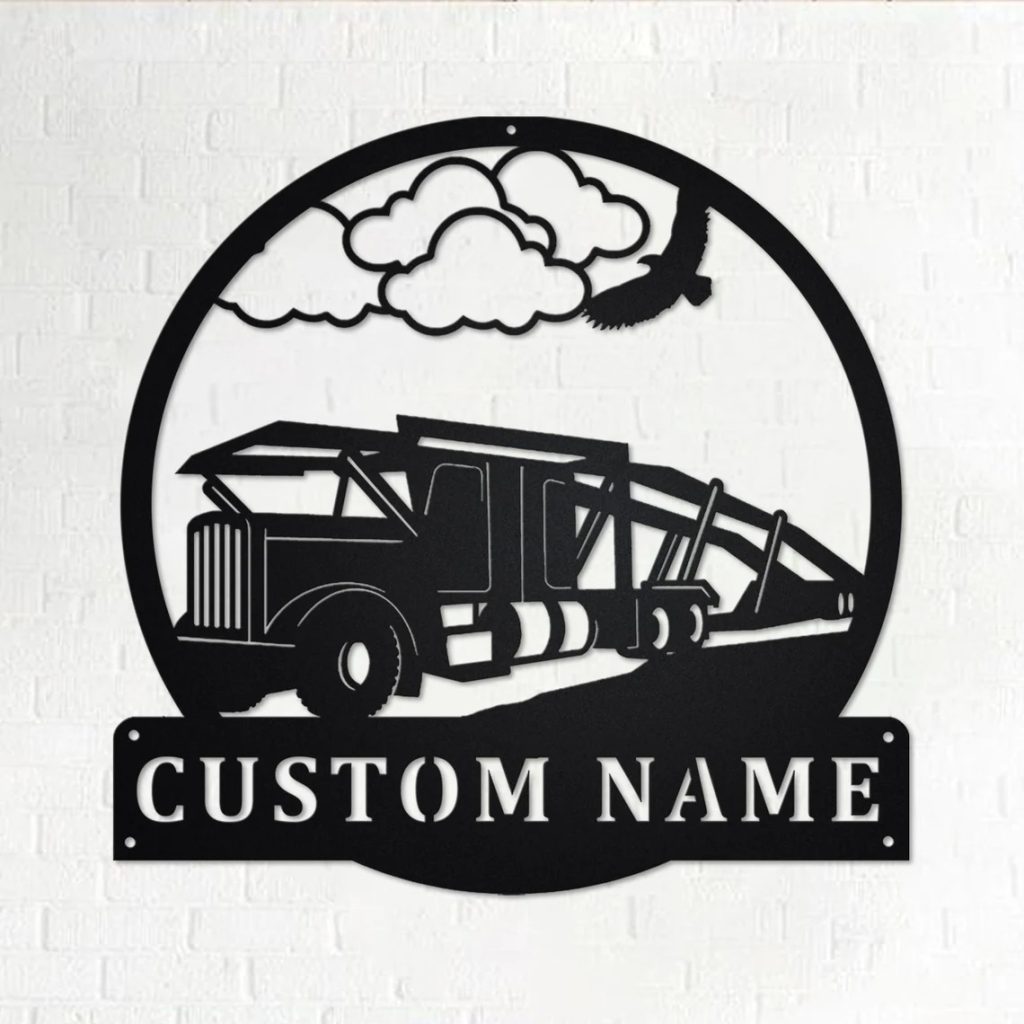Personalized Cab Over Truck Metal Name Sign Home Decor Gift for Truck