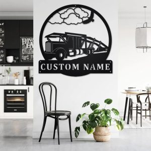 Personalized Car Hauler Truck Metal Name Sign Home Decor Gift for Truck Drivers