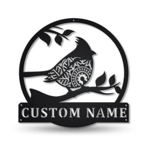 Personalized Cardinals Bird Metal Sign Art Home Decor Gift for Animal Lover