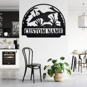 Personalized Carreen Duck Hoop Metal Wall Art Hunting Signs Decor Home Gift for Hunter