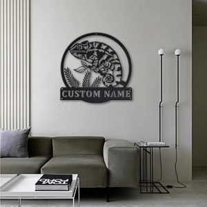 Personalized Chameleon Metal Sign Art Home Decor Gift for Animal Lover 3 1