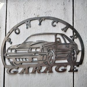 Personalized Classic Pony Car Garage Metal Name Sign Home Decor Gift for Truck Drivers