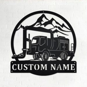 Personalized Cold Air Blower Truck Metal Name Sign Home Decor Gift for Truck Drivers
