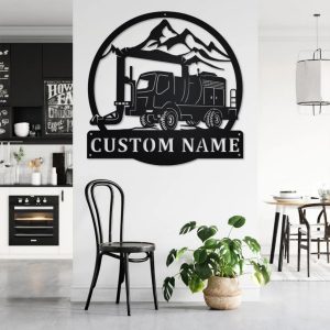 Personalized Cold Air Blower Truck Metal Name Sign Home Decor Gift for Truck Drivers 2