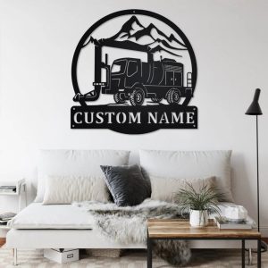 Personalized Cold Air Blower Truck Metal Name Sign Home Decor Gift for Truck Drivers