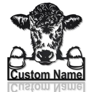Personalized Cow Metal Sign Art Farm Decor Gift for Farmer 1