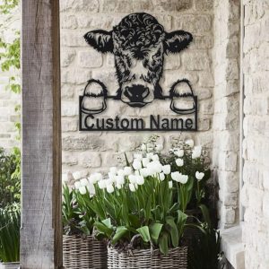 Personalized Cow Metal Sign Art Farm Decor Gift for Farmer 2