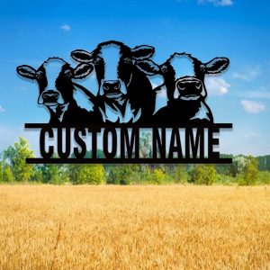 Personalized Cow Metal Signs Housewarming Gift for Farmer Rustic Farm Decor 5