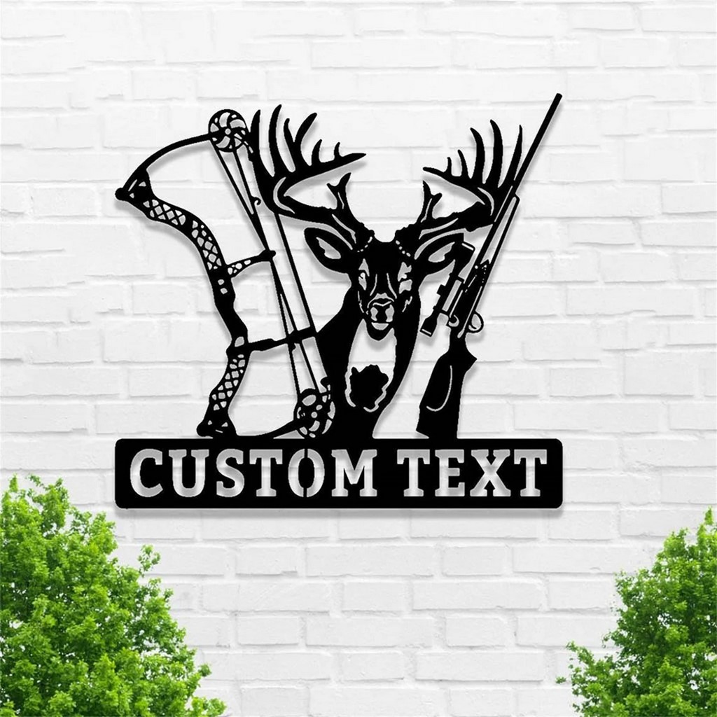 Personalized Deer Hunting Metal Sign Custom Hunter Name Signs Cabin Decor