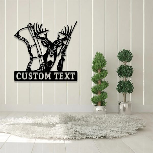 Personalized Deer Hunting Metal Sign Custom Hunter Name Signs Cabin Decor