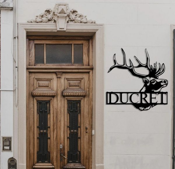 Personalized Deer Metal Wall Art Custom Hunter Name sign Hunting Cabin Decor