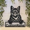 Personalized Domestic Cat Metal Sign Art Garden Decor Gift for Cat Lovers 2