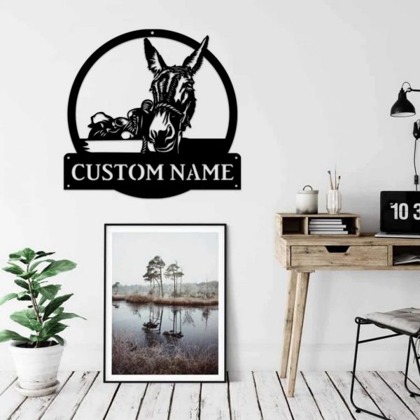 Personalized Donkey Metal Sign Ranch FarmHouse Decor Outdoor Gifts for Farmer