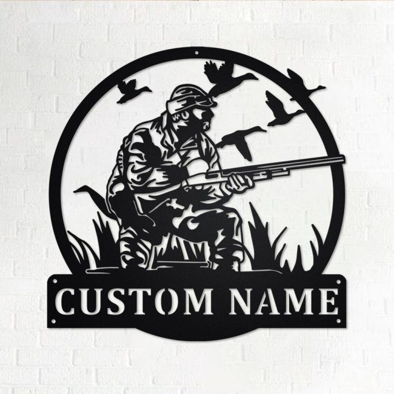 Personalized Duck Hunter Metal Wall Art Hunting Sign Decor Home Gift
