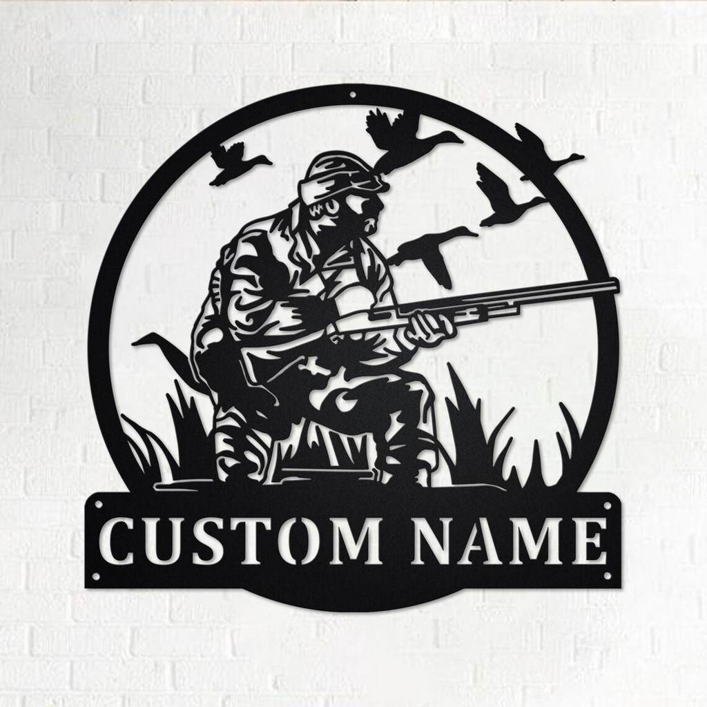 Personalized Duck Hunter Metal Wall Art Hunting Sign Decor Home