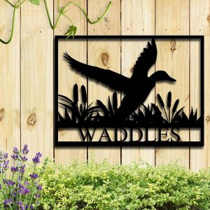 Personalized Duck Hunting Mallard Address Sign Family Name Gift For Hunting Lover Gift For Duck Hunter Metal House Numbers 4