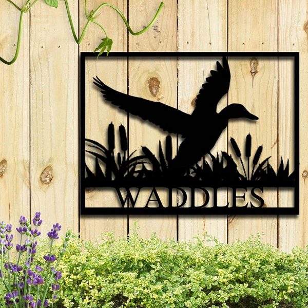 Personalized Duck Hunting Mallard Address Sign Family Name Gift For Hunting Lover | Gift For Duck Hunter | Metal House Numbers