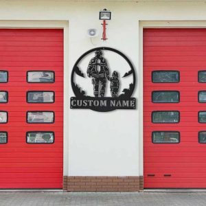 Personalized Firefighter Father And Son Metal Sign Art Gift for Fireman Father’s Day