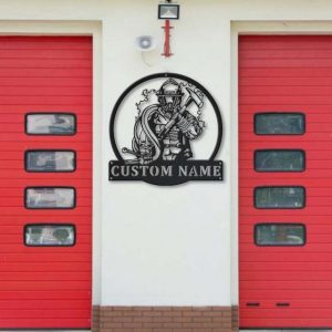 Personalized Fireman Firefighter Metal Sign Fire Department Decor Gift for Dad 3