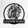 Personalized Flaming Football Player Metal Wall Art Rugby Signs Decor Home 1