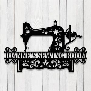 Sewing Machine Signs Personalized Metal Name Sign Sewing Room Decor Gifts  For Sewers - Custom Laser Cut Metal Art & Signs, Gift & Home Decor