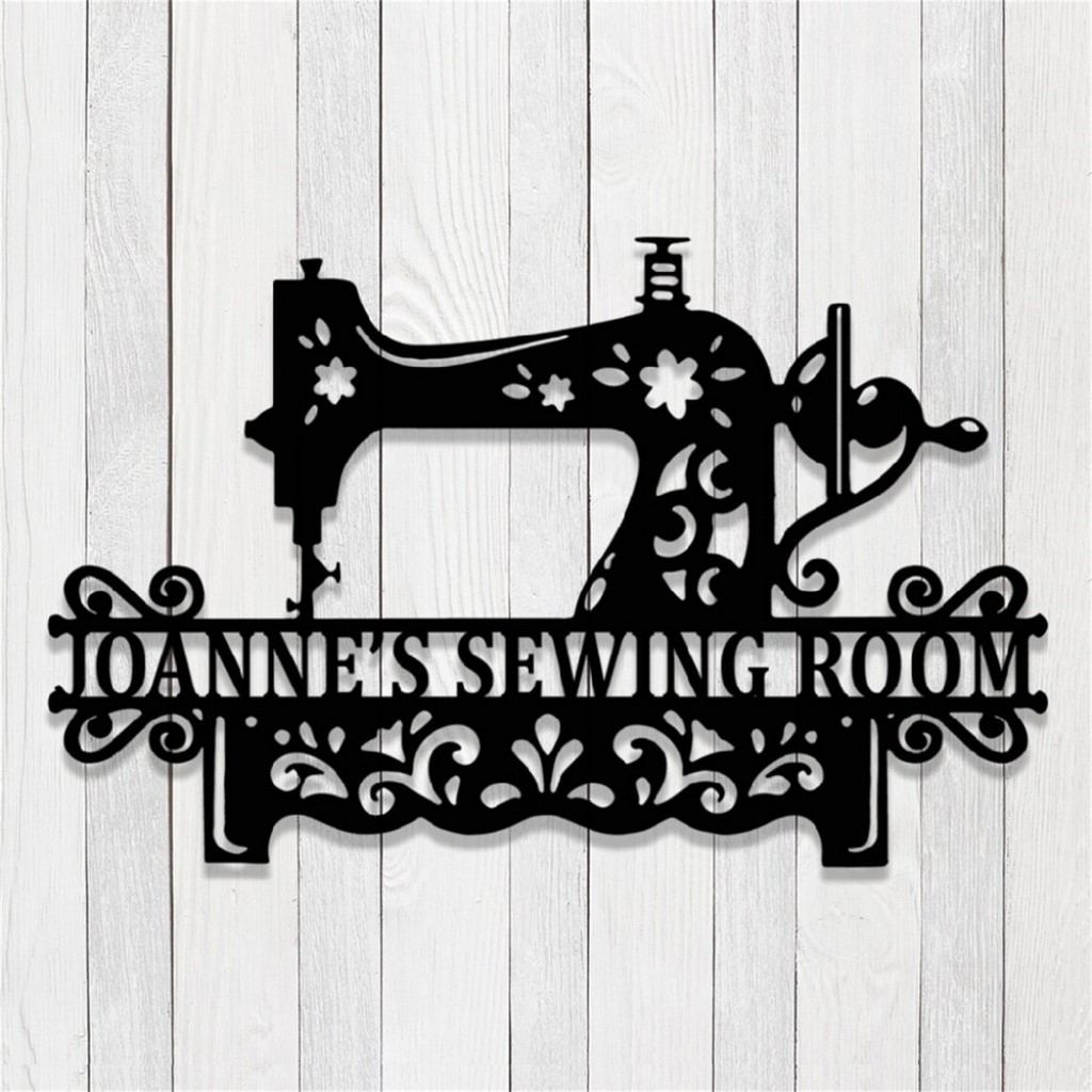 Personalized Floral Sewing Metal Sign Gifts for Sewers Sewing Room Decor