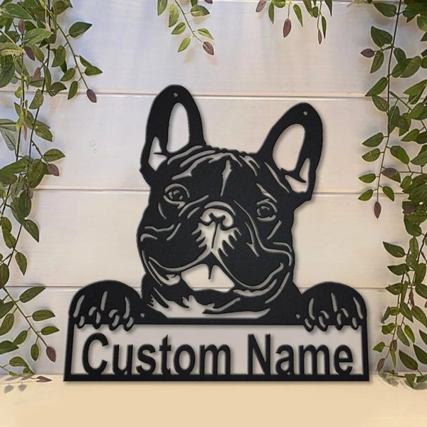Personalized French Bulldog Metal Sign Art Home Decor Gift for Dog Lover