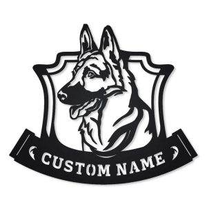 Personalized German Shepherd Police Dog Sign Art Home Decor Gift for Pet Lover
