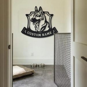 Personalized German Shepherd Police Dog Sign Art Home Decor Gift for Pet Lover 3