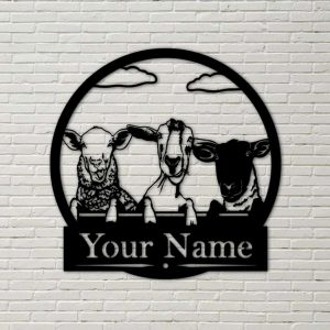 Personalized Goat Sheep Farm Metal Sign Housefarm Decor Outdoor Gift for Farmer 1