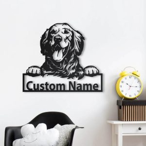 Personalized Golden Retriever Metal Sign Art Home Decor Gift for Dog Lover
