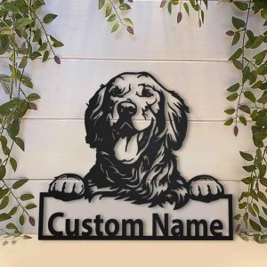 Personalized Golden Retriever Metal Sign Art Home Decor Gift for Dog Lover 3