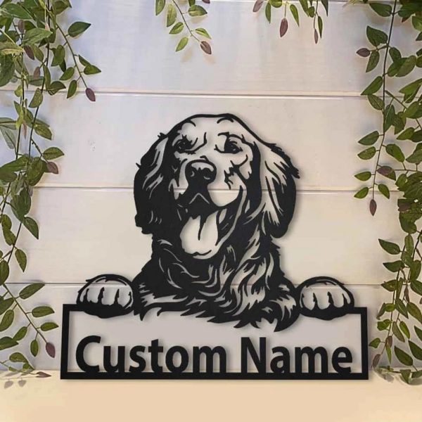 Personalized Golden Retriever Metal Sign Art Home Decor Gift for Dog Lover