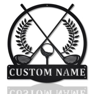 Personalized Golf Ball Metal sign Custom Name Golf Player Signs Gift for Golfer