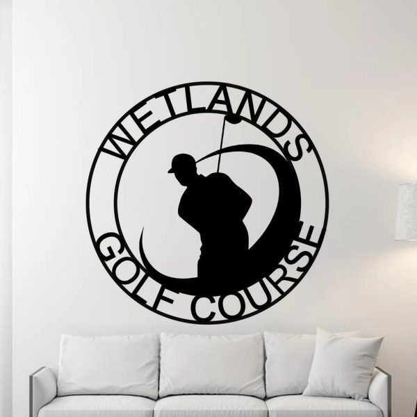 Personalized Golf Course Metal Sign Wall Decor Gift for Golfer