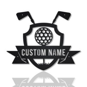 Personalized Golf Logo Metal Sign Custom Name Golfer Signs Decor Home