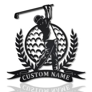 Personalized Golf Metal Sign Custom Name Golf Player Sign Decor Home Gift for Golfer