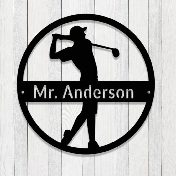 Personalized Golfer Metal Sign Custom Name Golf Sign Decor Home Man Cave Gift