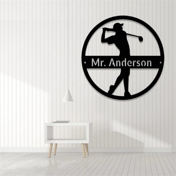 Personalized Golfer Metal Sign Custom Name Golf Sign Decor Home Man Cave Gift